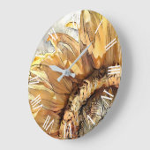 水彩大ひまわりコレクシエレガントョン ラージ壁時計 (傾斜)