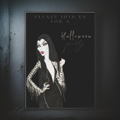 水彩大人ハローウィンパーティ招待状