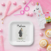 水彩大学の卒業あなたの名前グラードパーティー ペーパープレート (パーティー)