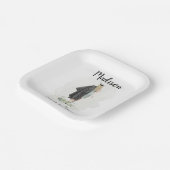 水彩大学の卒業あなたの名前グラードパーティー ペーパープレート (傾斜あり)