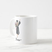 水彩大学院ガール花名を付ける コーヒーマグカップ (正面左)