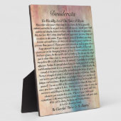 水彩大峡谷のデシデラータの詩 フォトプラーク (側面)