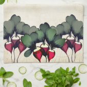 水彩大根野菜モノパーソナライズされたグラム  キッチンタオル (折り畳み)