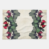 水彩大根野菜モノパーソナライズされたグラム  キッチンタオル (横)