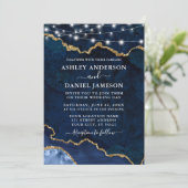 水彩大理石ゲートGeodeライト結婚ズ 招待状 (スタンド正面)