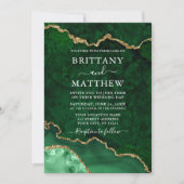 水彩大理石ゲード瑪瑙フォト結婚ズ 招待状 (正面)