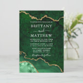 水彩大理石ゲード瑪瑙フォト結婚ズ 招待状 (スタンド正面)