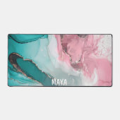 水彩大理石スパーソナライズされたクリプト名De デスクマット (正面)