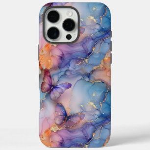 水彩大理石バタフライiPhone iPhone 16 Pro Maxケース