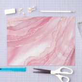 水彩大理石ピンクとグリッター金ゴールド  薄葉紙 (クラフト)