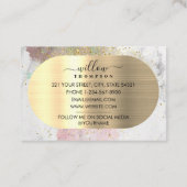 水彩大理石フェイク金ゴールドグリッター箔 名刺 (裏面)