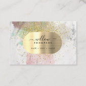 水彩大理石フェイク金ゴールドグリッター箔 名刺 (正面)