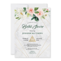 水彩大理石フローラボホブライダルシャワー