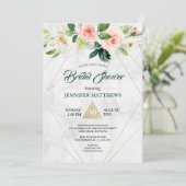 水彩大理石フローラボホブライダルシャワー 招待状 (スタンド正面)