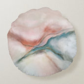 水彩大理石フロー抽象芸術 ラウンドクッション (裏面)