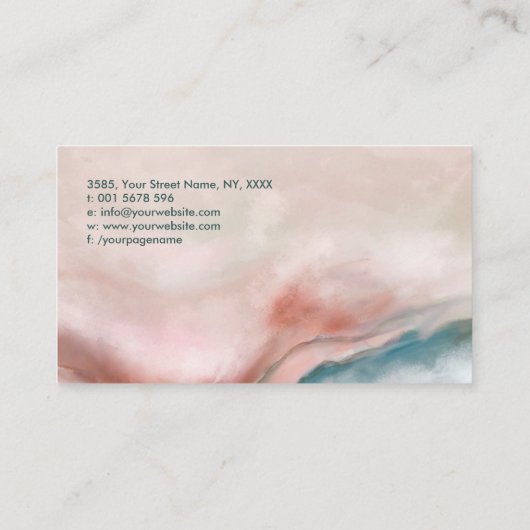 水彩大理石フロー抽象芸術 名刺 (裏面)