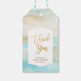 水彩大理石ブライダルシャワーサンキューユーつるラベル ギフトタグ