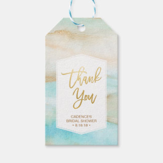 水彩大理石ブライダルシャワーサンキューユーつるラベル ギフトタグ