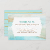 水彩大理石ブライダルシャワー情報カード 招待状 (正面/裏面)