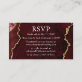 水彩大理石結婚式RSVP QRバック エンクロージャーカード (正面)