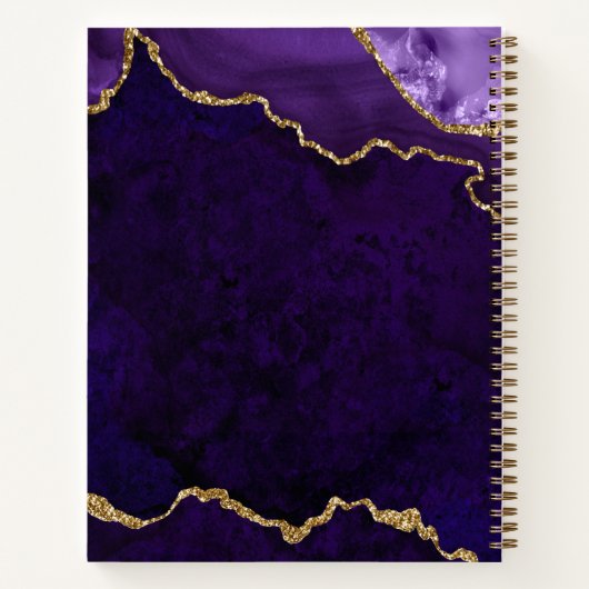 水彩大理石金ゴールドパープルヘード祈りの言葉ジャーナル ノートブック (裏面)