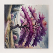 水彩大絵画紫葉樹 ジグソーパズル (横)