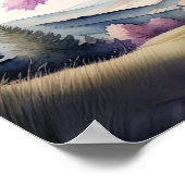 水彩大絵画紫葉樹 ポスター (角)