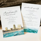 水彩大西洋シティニュージャージーのスカイライン 招待状