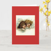 水彩天使クリスマス折りたたみカード カード (黄色い花)