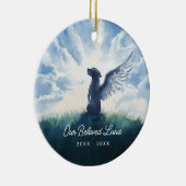 水彩天使犬追悼同情 セラミックオーナメント (右)