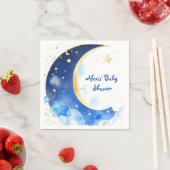 水彩天月と星の赤ちゃんシャワー スタンダードカクテルナプキン (インサイチュ)