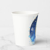 水彩天月と星の赤ちゃんシャワー 紙コップ (右)