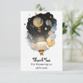 水彩天気球ベビーシャワー サンキューカード (スタンド正面)