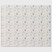 水彩天然色フローラ植物学かわいらし ラッピングペーパー (フラット)