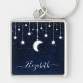 水彩天空の月星月星弦灯 キーホルダー (正面)