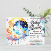 水彩天空の赤ちゃんシャワー夢 招待状 (スタンド正面)