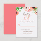 水彩天蓋結婚式RSVPカード 出欠カード (正面/裏面)