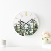 水彩太平洋北西松林 ラージ壁時計 (ホーム)