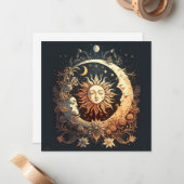 水彩太陽と月の天星 ノートカード (正面/裏面インサイチュ)