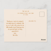 水彩太陽カスタムベイビーフォト ベイビーシャワー感謝 ポストカード (裏面)