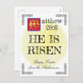 水彩太陽マタイ28 6彼は復活イースター シーズンポストカード (正面/裏面)