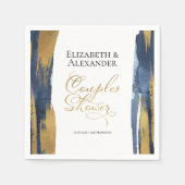 水彩夫妻シャワーナプキン | 青い抽象 スタンダードカクテルナプキン (正面)