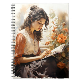 水彩女ビクトリアンの読A本 ノートブック