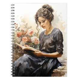 水彩女ビクトリアンの読A本 ノートブック