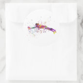 水彩女子ラグビー ラウンドシール (バッグ)