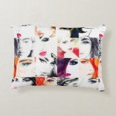 水彩女性ポートレート型 アクセントクッション (裏面)