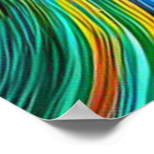 水彩女性ポートレート抽象芸術アートプリント ポスター (角)