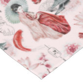 水彩女性日本のパゴダロータスコイ魚 テーブルクロス (アングル)