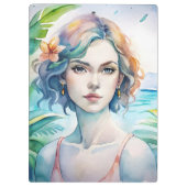 水彩女絵を描かわいらし性 クリップボード (裏面)