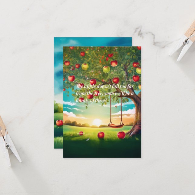 水彩妊娠発表 (正面/裏面インサイチュ)